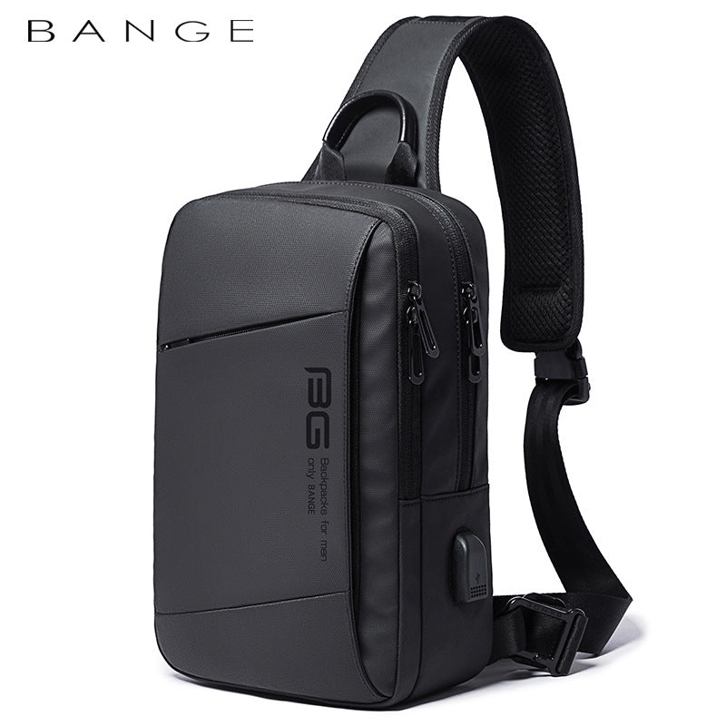 BANGE Новая модная универсальная спортивная технологичная USB-сумка для груди для мужчин для бизнеса