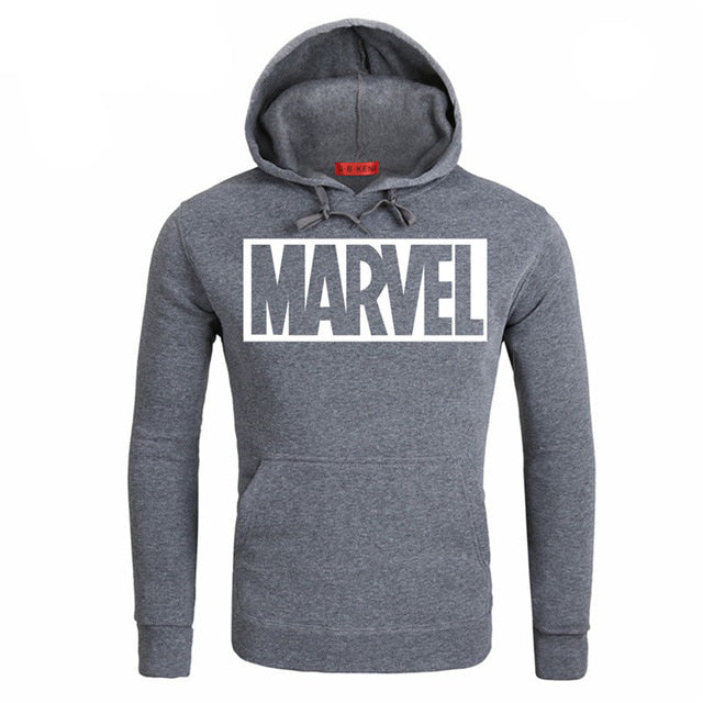 MARVEL Красное Печать Мода Мужские Худи Осень Зима Брендовые Толстовки Мужчины Верхняя Одежда Мужская Худи MARVEL