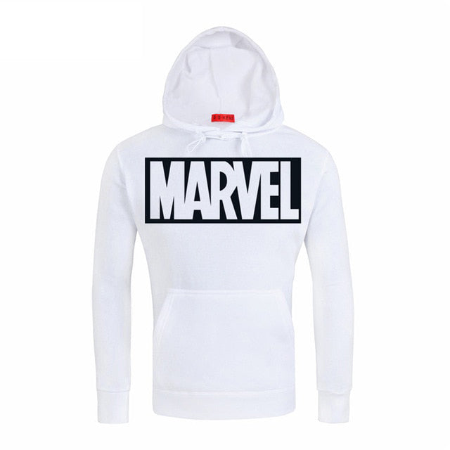 MARVEL Красное Печать Мода Мужские Худи Осень Зима Брендовые Толстовки Мужчины Верхняя Одежда Мужская Худи MARVEL