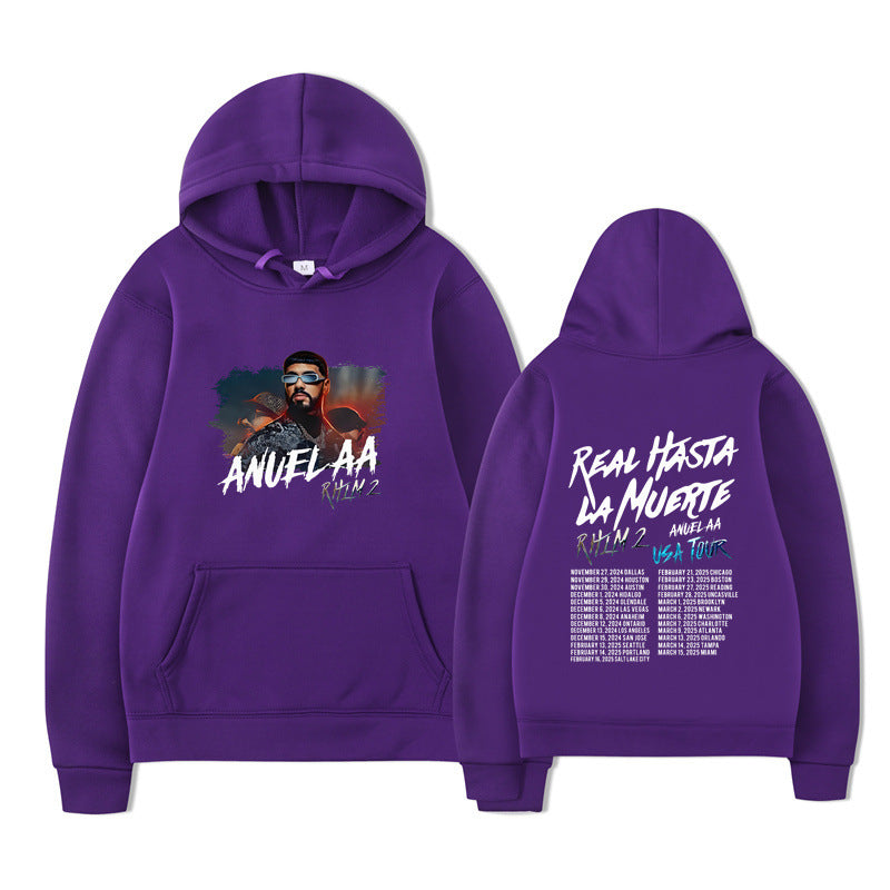 Rapper Anuel AA Real Hasta La Muerte Толстовки Мужская Одежда H