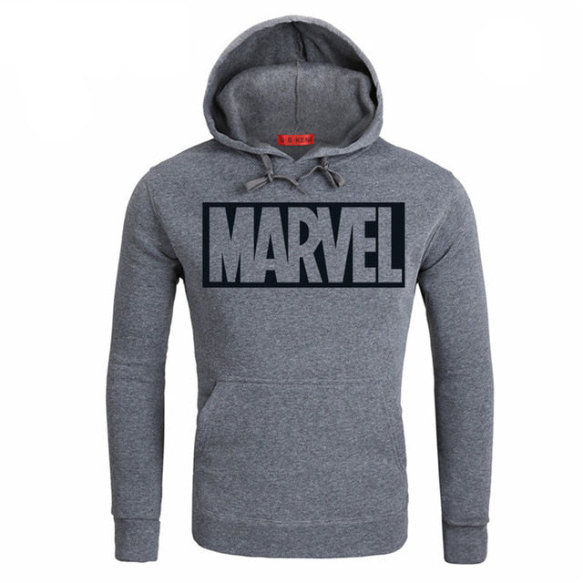MARVEL Red Letter Printing Fashion Mens Hoodies Autumn Winter Brand Sweatshirts Men Top Coat Male Hooded Sweatshirt MARVEL