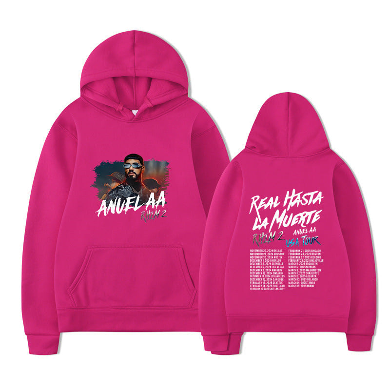 Rapper Anuel AA Real Hasta La Muerte Толстовки Мужская Одежда H