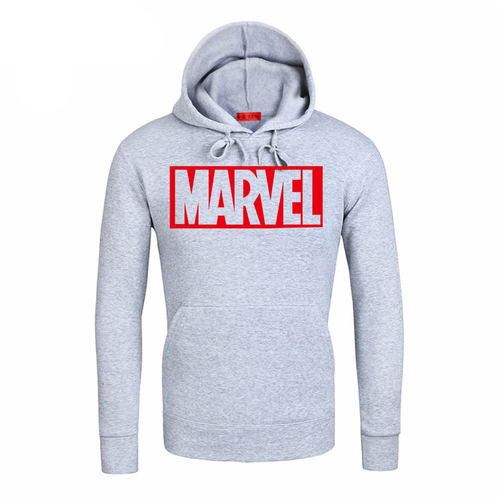 MARVEL Красное Печать Мода Мужские Худи Осень Зима Брендовые Толстовки Мужчины Верхняя Одежда Мужская Худи MARVEL