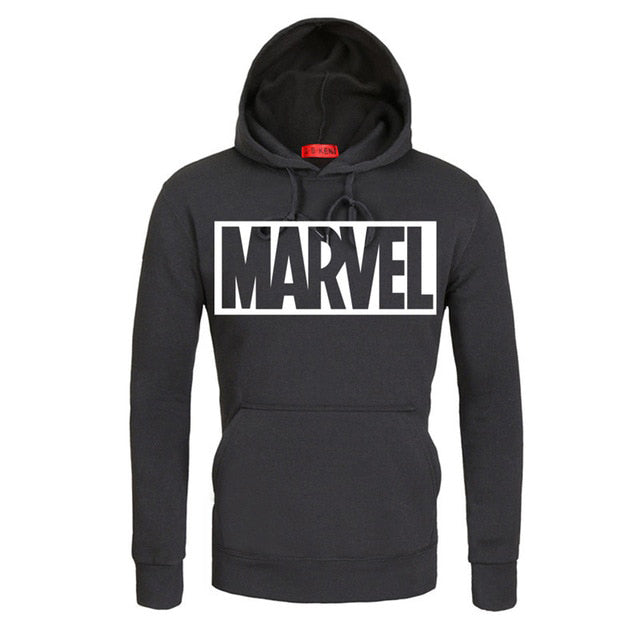 MARVEL Красное Печать Мода Мужские Худи Осень Зима Брендовые Толстовки Мужчины Верхняя Одежда Мужская Худи MARVEL