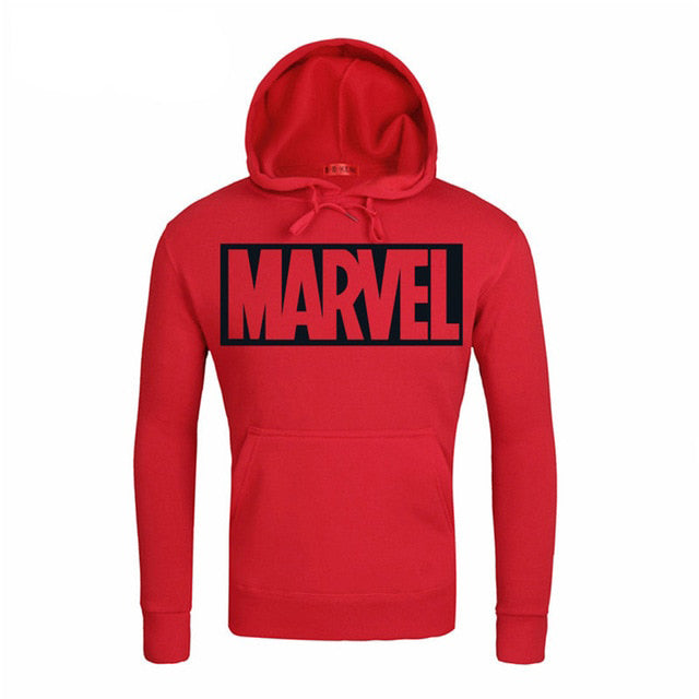 MARVEL Красное Печать Мода Мужские Худи Осень Зима Брендовые Толстовки Мужчины Верхняя Одежда Мужская Худи MARVEL