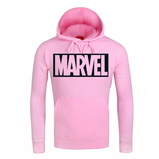 MARVEL Красное Печать Мода Мужские Худи Осень Зима Брендовые Толстовки Мужчины Верхняя Одежда Мужская Худи MARVEL